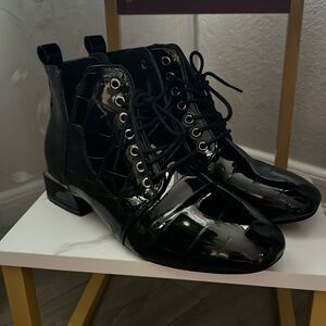 Black Patent Leather Boots